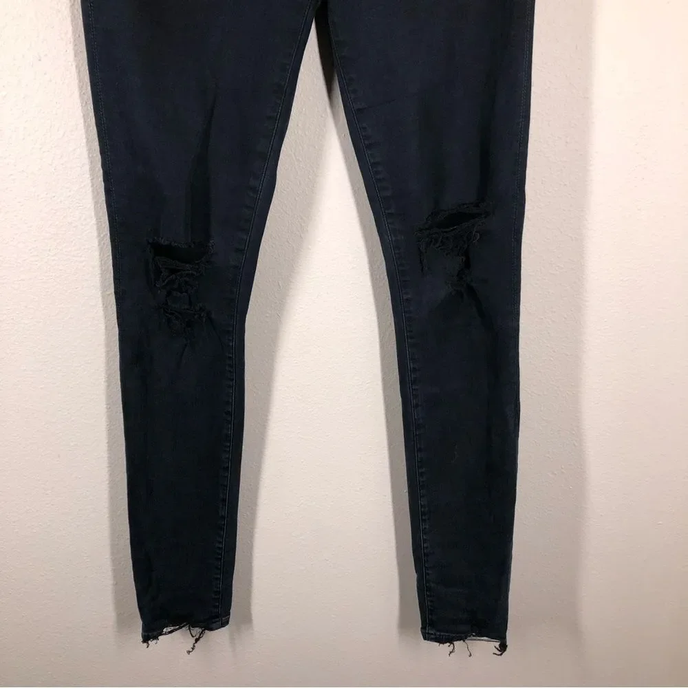 AGOLDE Sophie High Rise Skinny Jeans Ruthless Black Denim Size 27